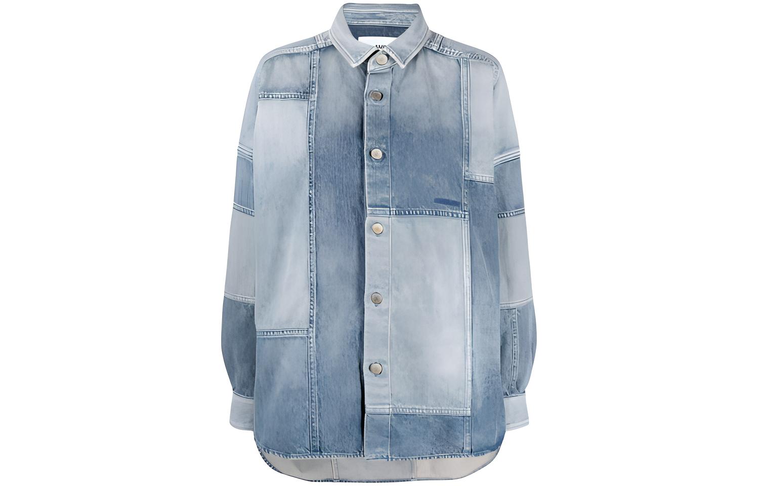 Джиновая рубашка в стиле пэчворк AMBUSH, синяя
Джиновая рубашка в стиле пэчворк AMBUSH, синяя