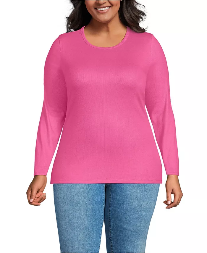 Футболка больших размеров с длинным рукавом и микрорубчиком Lands' End, розовый
Футболка больших размеров с длинным рукавом и микрорубчиком Lands' End, розовый