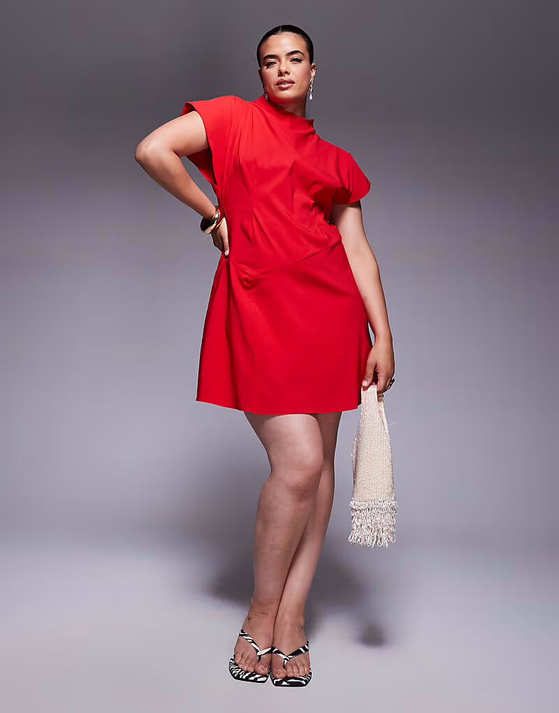 Платье мини-юбка с высоким воротом и разрезом Curve красного цвета Asos Curve
Платье мини-юбка с высоким воротом и разрезом Curve красного цвета Asos Curve