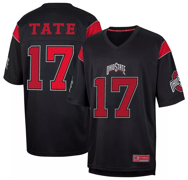 Мужская черная футбольная майка штата Огайо Colosseum Buckeyes Carnell Tate # 17 
Мужская черная футбольная майка штата Огайо Colosseum Buckeyes Carnell Tate # 17