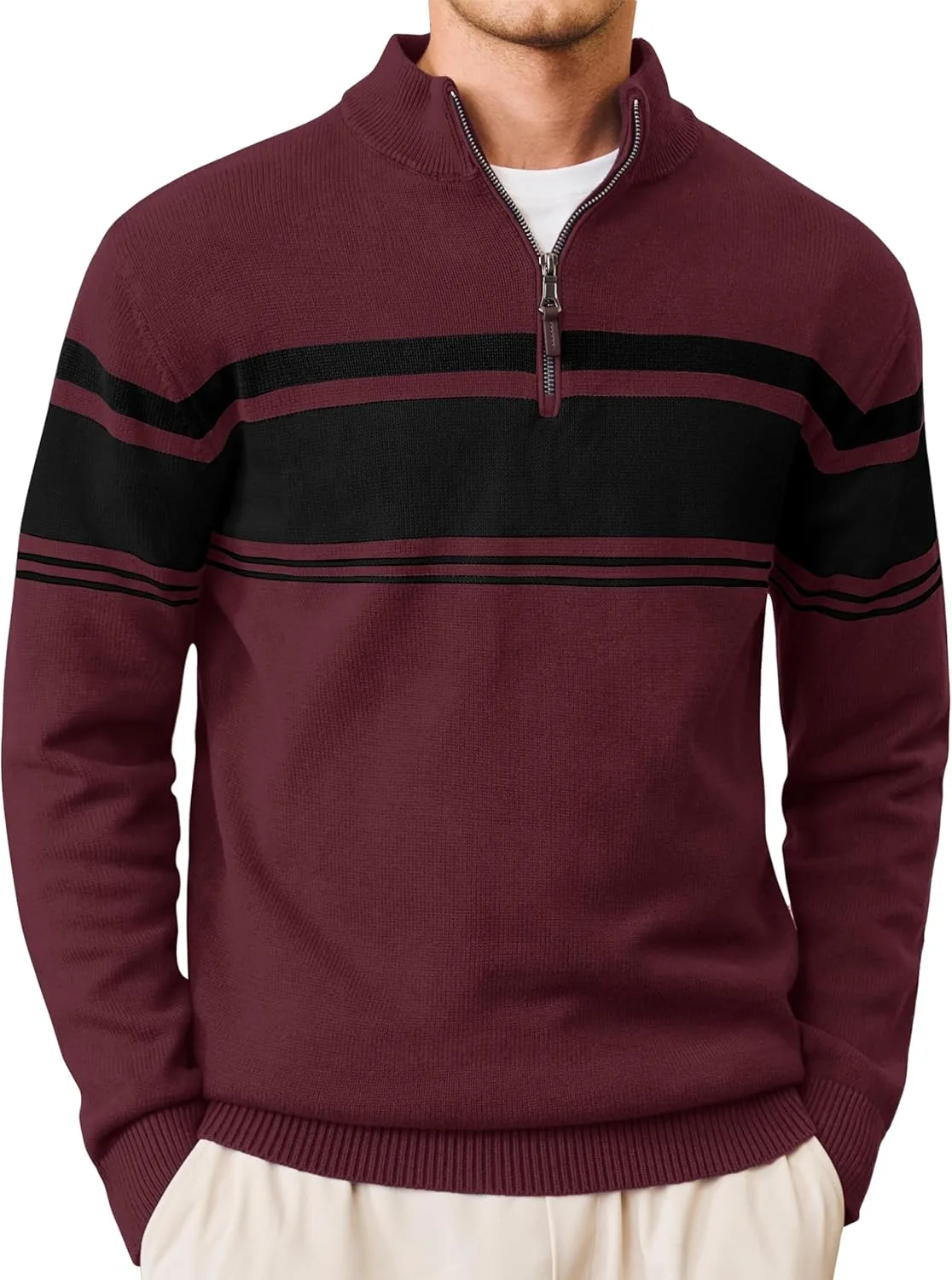 CRYSULLY мужской свитер 1/4 Zip Cotton Polo Pullover, полосатый
CRYSULLY мужской свитер 1/4 Zip Cotton Polo Pullover, полосатый