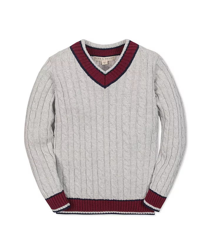 Органический свитер для крикета с длинными рукавами и V-образным вырезом для мальчиков Hope & Henry, серый
Органический свитер для крикета с длинными рукавами и V-образным вырезом для мальчиков Hope & Henry, серый