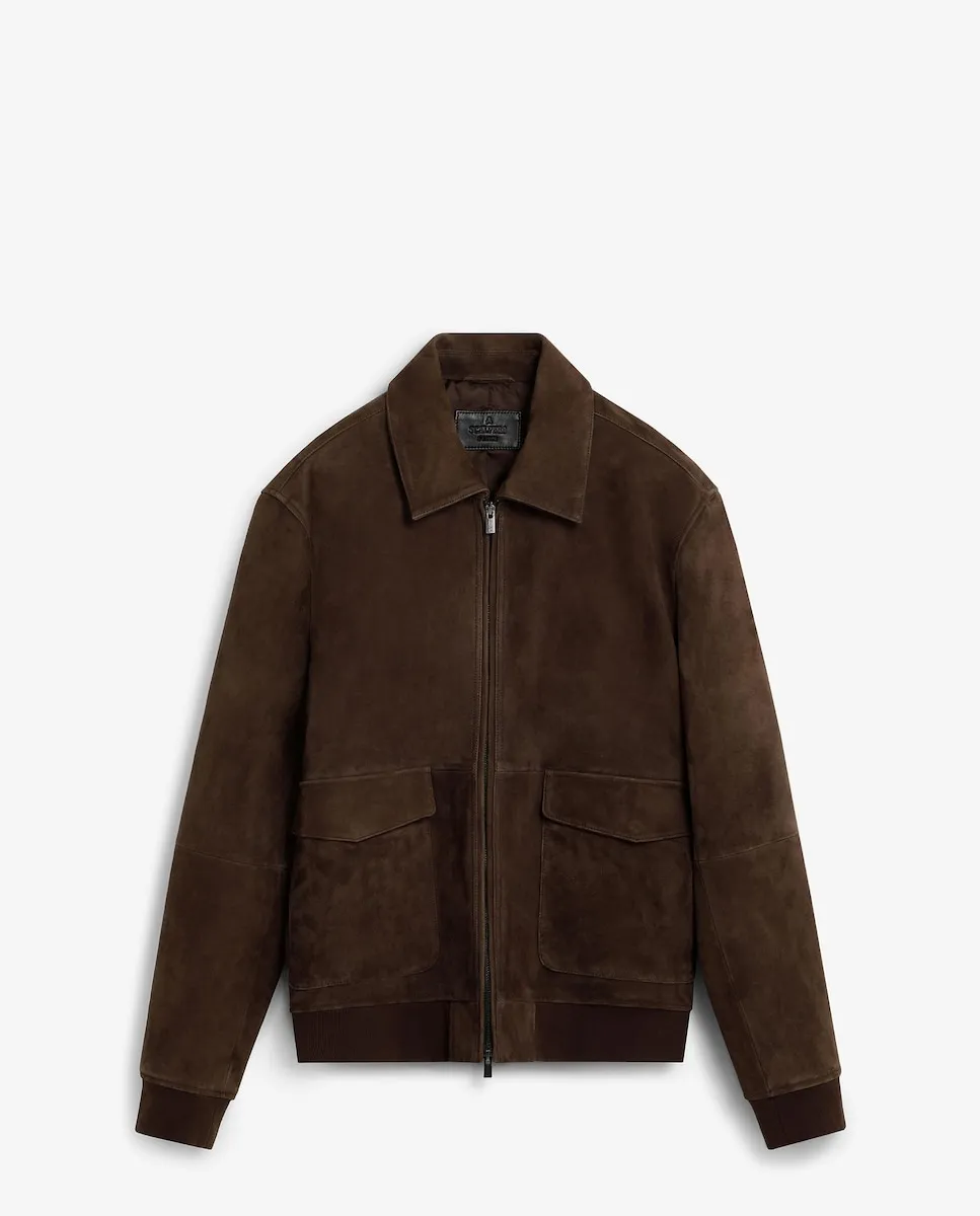Мужская замшевая куртка-бомбер Scalpers, темно-коричневый
Мужская замшевая куртка-бомбер Scalpers, темно-коричневый
