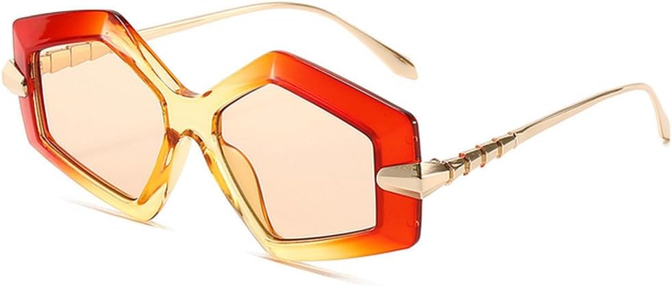 Женские модные солнцезащитные очки с нестандартными дужками из металлического сплава в форме змеи, геометрическим многоугольным рисунком и защитой от УФ-излучения UV400 generic, Red Yellow
Женские модные солнцезащитные очки с нестандартными дужками из металлического сплава в форме змеи, геометрическим многоугольным рисунком и защитой от УФ-излучения UV400 generic, Red Yellow