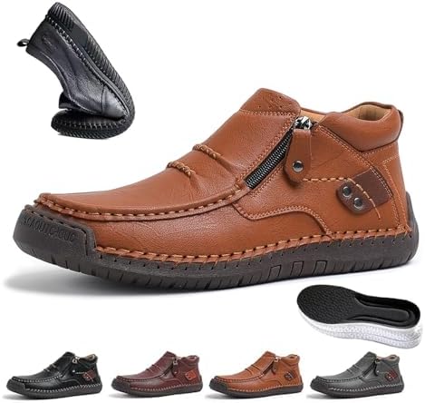 Мужские удобные кожаные ботинки ручной работы, мужские премиальные кожаные слипоны для вождения - широкий носок, поддержка свода стопы, легкие, удобные, водонепроницаемые, нескользящие ботинки на боковой молнии Wxdstw, светло-коричневый
Мужские удобные кожаные ботинки ручной работы, мужские премиальные кожаные слипоны для вождения - широкий носок, поддержка свода стопы, легкие, удобные, водонепроницаемые, нескользящие ботинки на боковой молнии Wxdstw, светло-коричневый