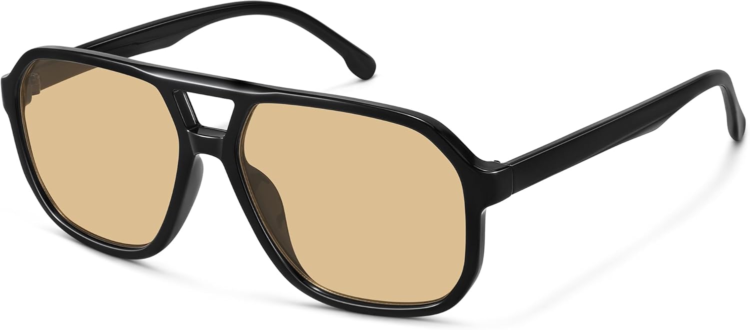 Большие солнцезащитные очки-авиаторы для женщин и мужчин — ретро, винтажные, 70-х годов, квадратная форма, двойная перемычка, защита от УФ-излучения Fozono, Black/Champagne
Большие солнцезащитные очки-авиаторы для женщин и мужчин — ретро, винтажные, 70-х годов, квадратная форма, двойная перемычка, защита от УФ-излучения Fozono, Black/Champagne