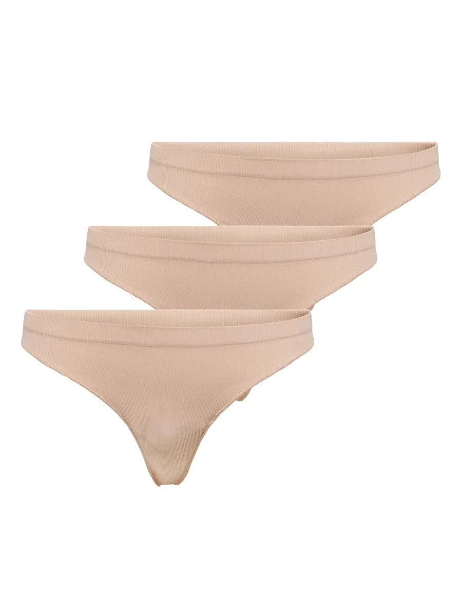 Трусики-стринги ONLY "ONLVICKY RIB S-LESS THONG 3-PK NOOS" (упаковка, 3 шт.), цвет Rugby Tan
Трусики-стринги ONLY "ONLVICKY RIB S-LESS THONG 3-PK NOOS" (упаковка, 3 шт.), цвет Rugby Tan