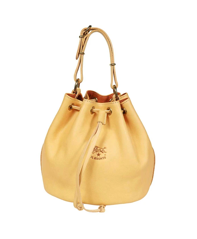 Кожаная сумка-ведро с кисточками и завязками Il Bisonte, бежевый
Кожаная сумка-ведро с кисточками и завязками Il Bisonte, бежевый