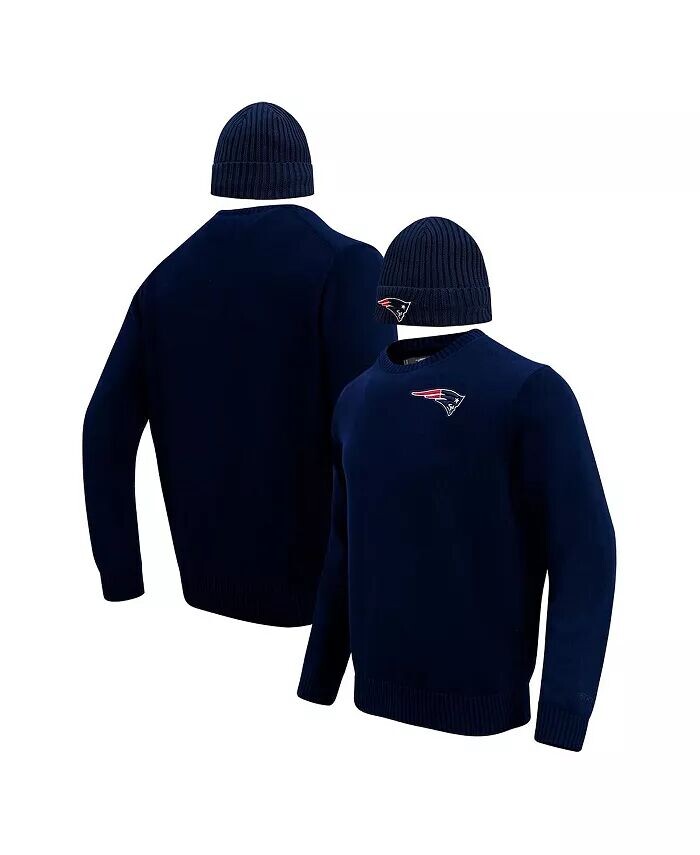 Мужской темно-синий пуловер с круглым вырезом New England Patriots и вязаная шапка с манжетами, подарочный набор Pro Standard, синий
Мужской темно-синий пуловер с круглым вырезом New England Patriots и вязаная шапка с манжетами, подарочный набор Pro Standard, синий