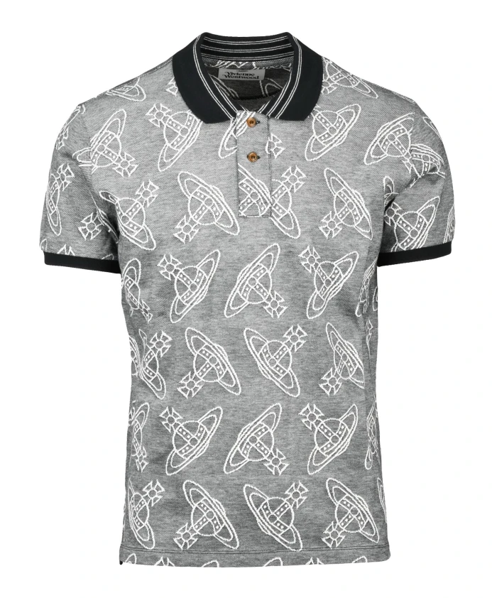 Хлопковая рубашка-поло с полосатым воротником Vivienne Westwood, серый
Хлопковая рубашка-поло с полосатым воротником Vivienne Westwood, серый