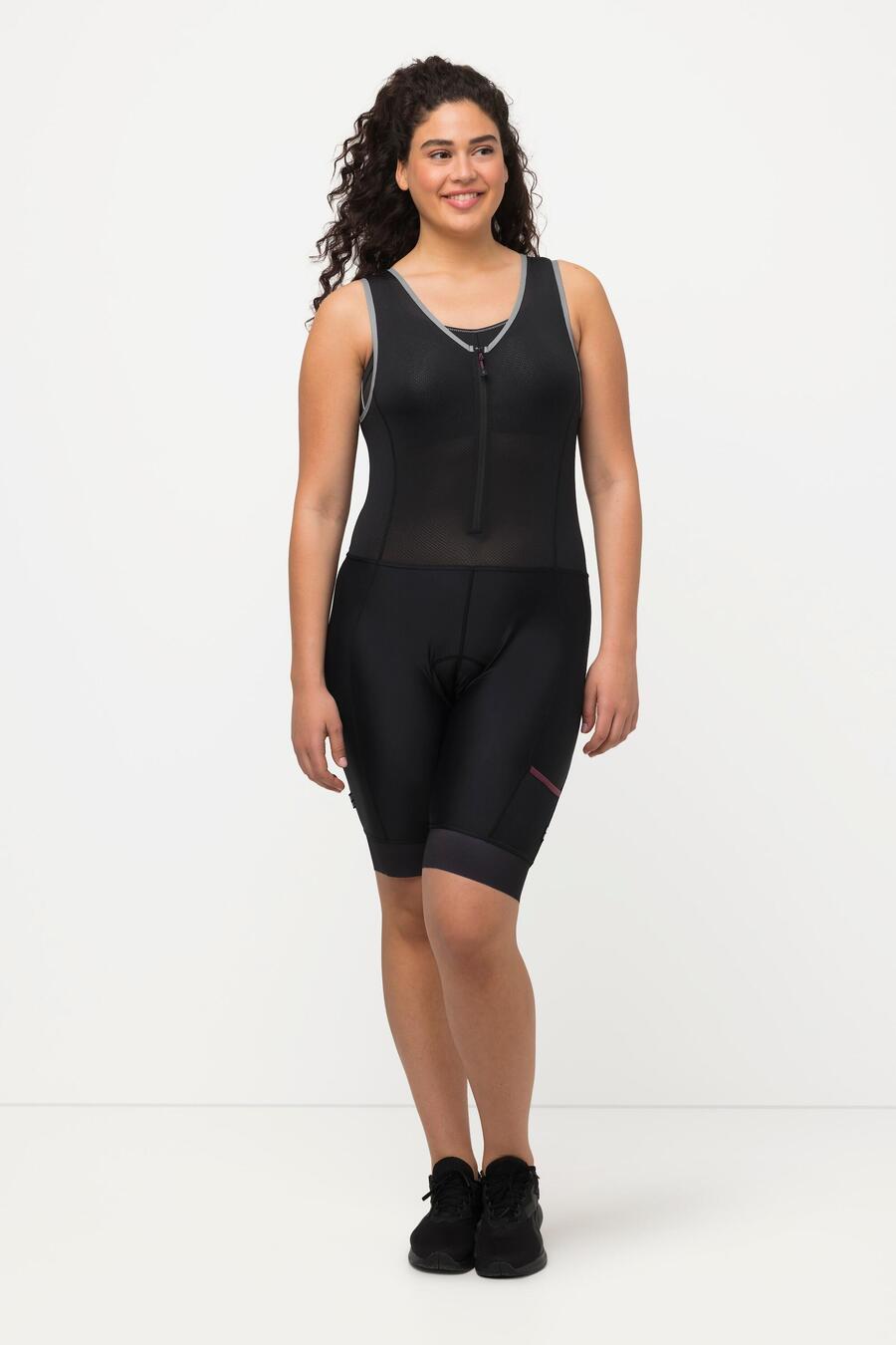 ULLA POPKEN Женская велосипедная майка с подушкой сиденья, сетчатыми лямками и V-образным вырезом
ULLA POPKEN Женская велосипедная майка с подушкой сиденья, сетчатыми лямками и V-образным вырезом