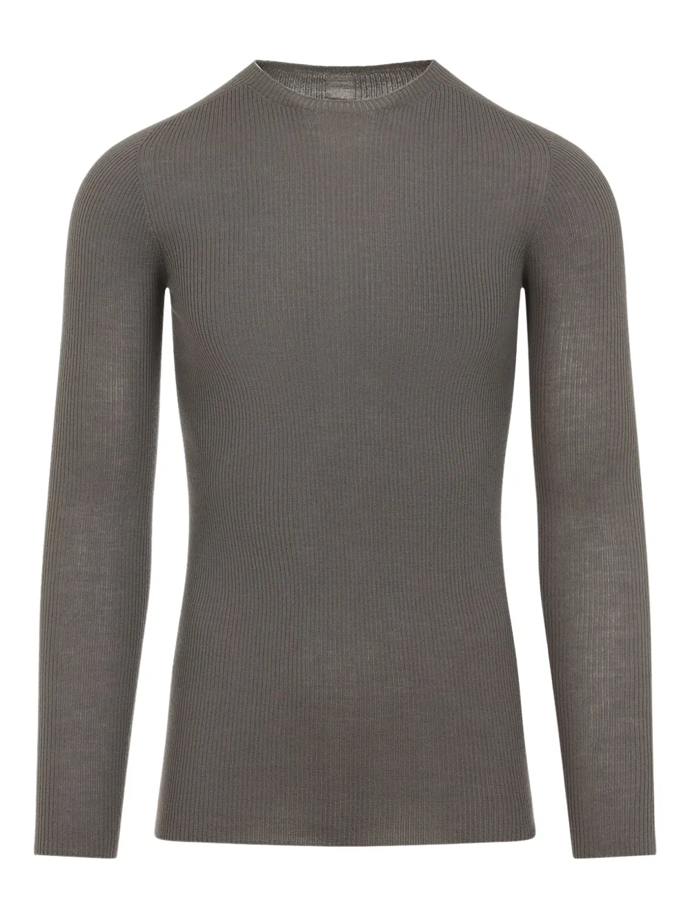 Ребристый шерстяной свитер Rick Owens, серый
Ребристый шерстяной свитер Rick Owens, серый
