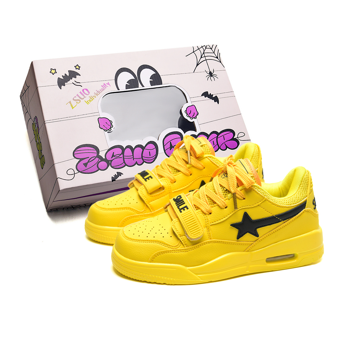 Z.SUO Высокие устойчивые к истиранию дышащие нескользящие низкие скейтбордские кроссовки унисекс желто-черные, цвет Yellow Black
Z.SUO Высокие устойчивые к истиранию дышащие нескользящие низкие скейтбордские кроссовки унисекс желто-черные, цвет Yellow Black