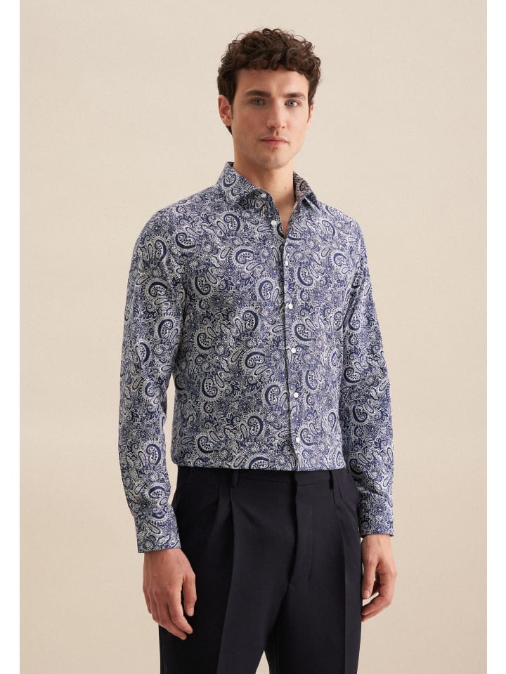 Рубашка делового кроя темно-синего цвета Seidensticker
Рубашка делового кроя темно-синего цвета Seidensticker