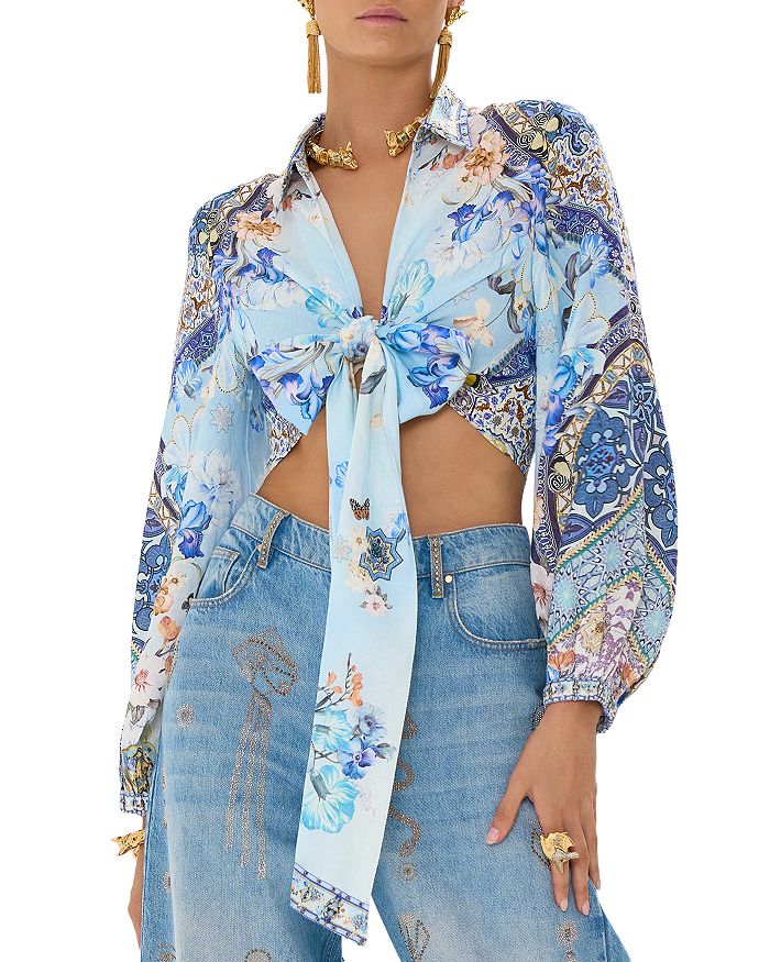 Льняная укороченная рубашка с запахом в коллекции Al Manial Palace Memoirs Camilla, мультиколор
Льняная укороченная рубашка с запахом в коллекции Al Manial Palace Memoirs Camilla, мультиколор