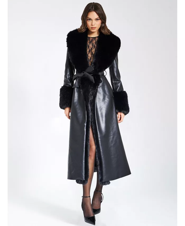 Женское черное пальто Zaida из искусственной кожи с отделкой из искусственного меха Miss Circle, черный
Женское черное пальто Zaida из искусственной кожи с отделкой из искусственного меха Miss Circle, черный