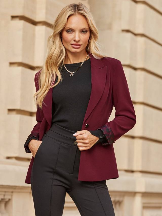 Однобортный пиджак с одной пуговицей Sosandar, Burgundy
Однобортный пиджак с одной пуговицей Sosandar, Burgundy