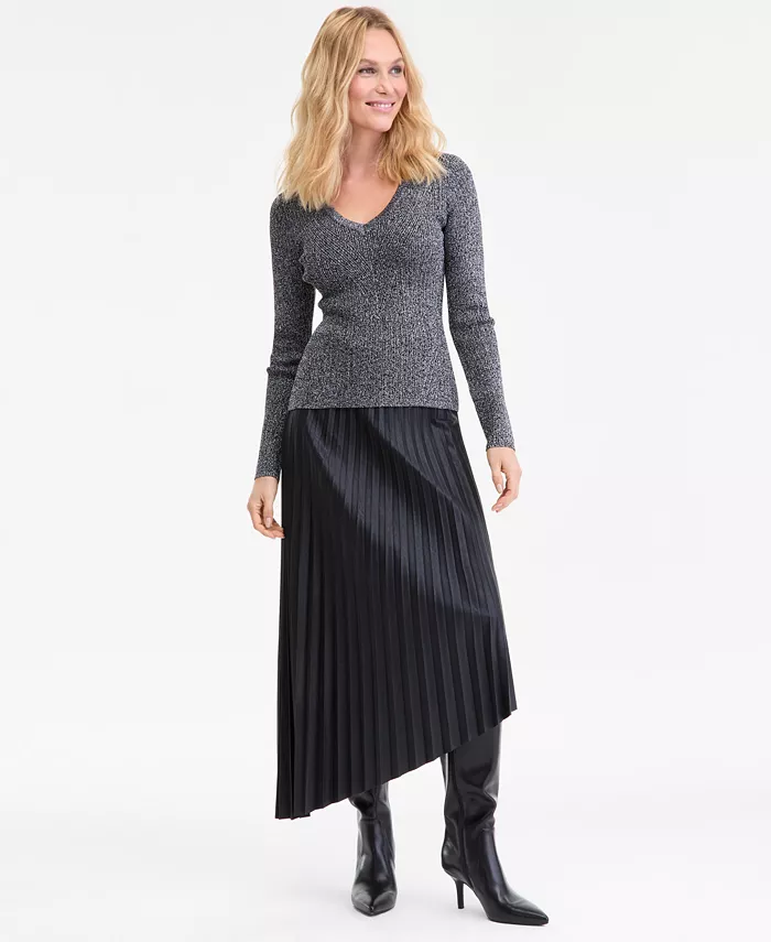 Женский свитер с V-образным вырезом из металлизированной пряжи I.N.C. International Concepts, черный
Женский свитер с V-образным вырезом из металлизированной пряжи I.N.C. International Concepts, черный