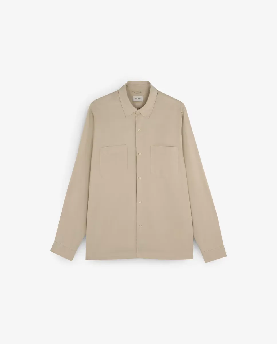 Мужская рубашка прямого кроя с карманами Scalpers, бежевый
Мужская рубашка прямого кроя с карманами Scalpers, бежевый