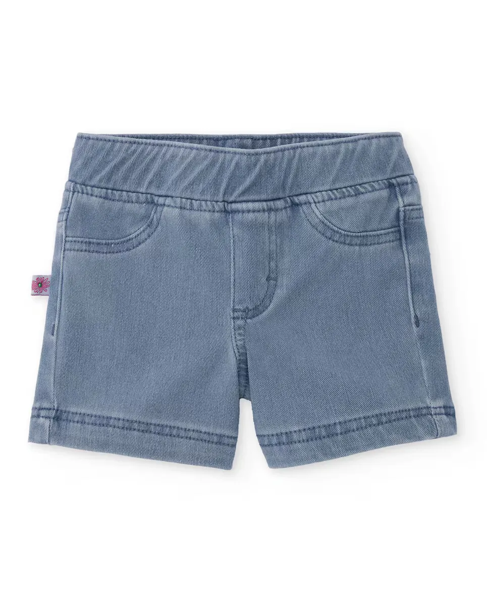 Джинсовые шорты для девочки с эластичной талией Tuc tuc, синий 
Джинсовые шорты для девочки с эластичной талией Tuc tuc, синий