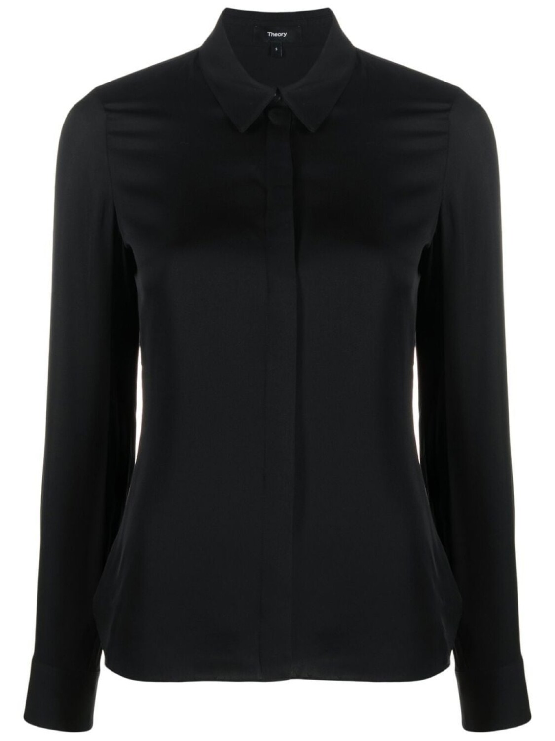 Theory шелковая рубашка с потайной застежкой, черный
Theory шелковая рубашка с потайной застежкой, черный