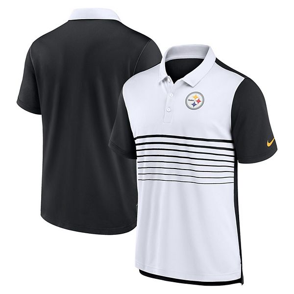 Мужская черно-белая мода performance polo Pittsburgh Steelers Nike
Мужская черно-белая мода performance polo Pittsburgh Steelers Nike