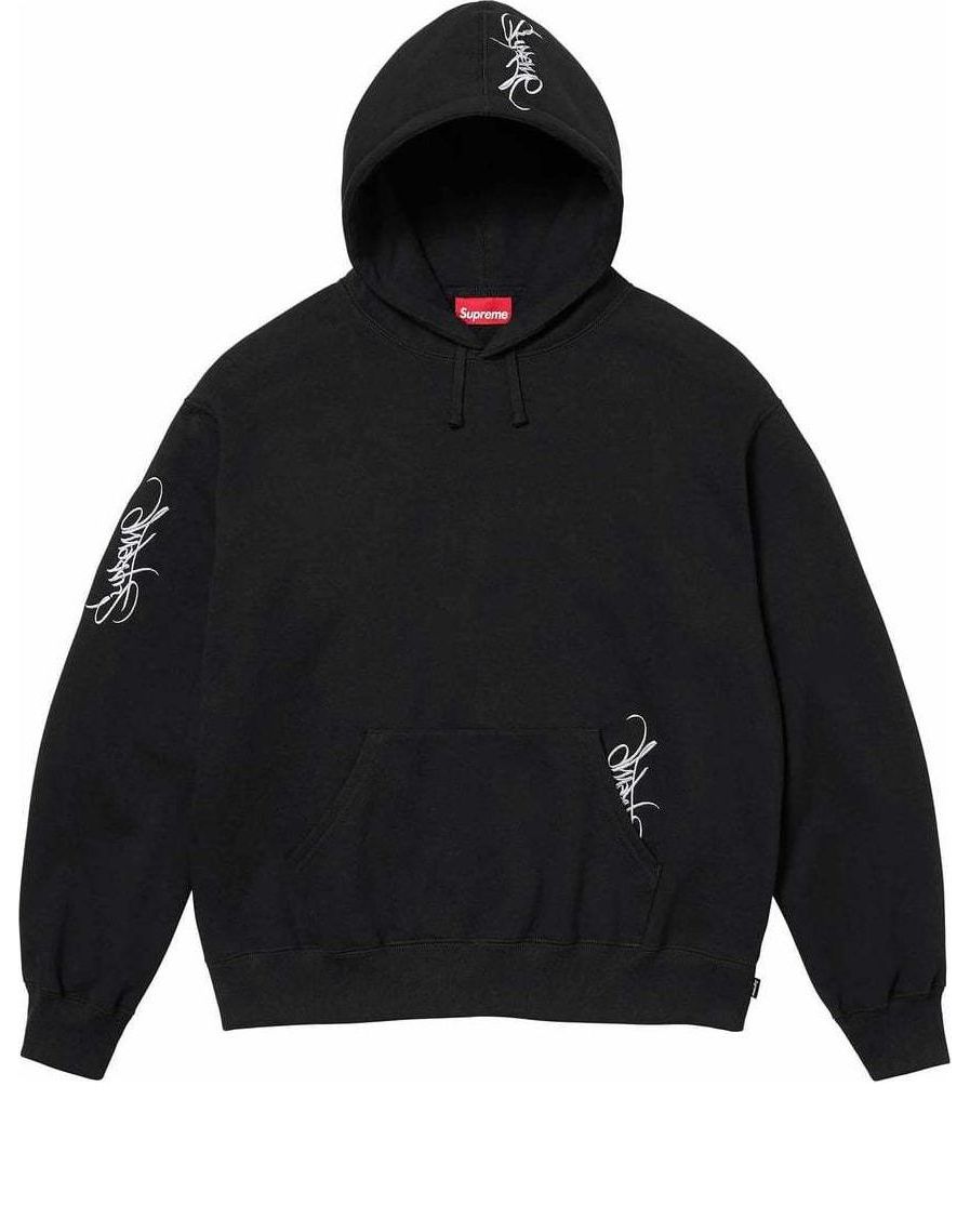 Худи Supreme Tag Hooded Sweatshirt 'Black White', черный 
Худи Supreme Tag Hooded Sweatshirt 'Black White', черный