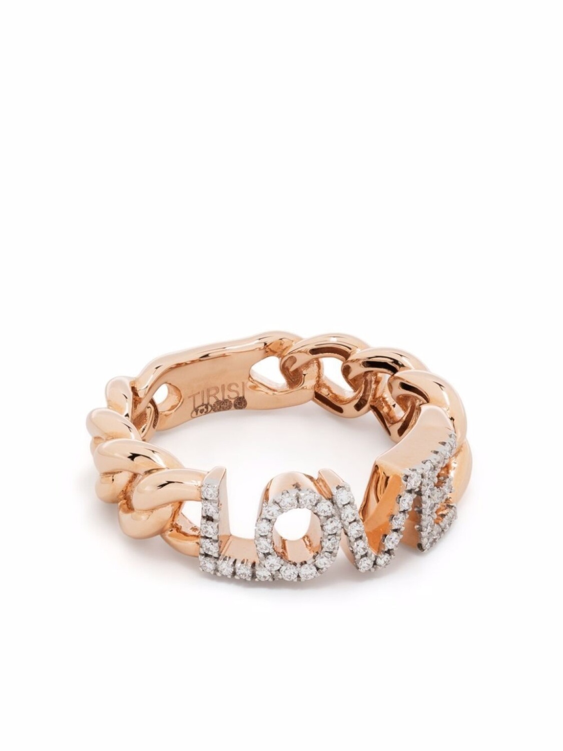 Кольцо Love из розового золота с бриллиантом Tirisi, розовый