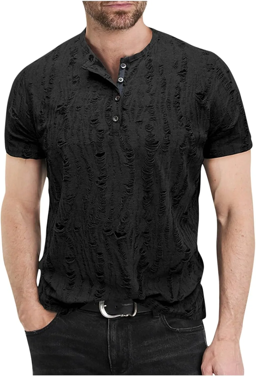 Футболка для мужчин Ripped Distressed с коротким рукавом
Футболка для мужчин Ripped Distressed с коротким рукавом