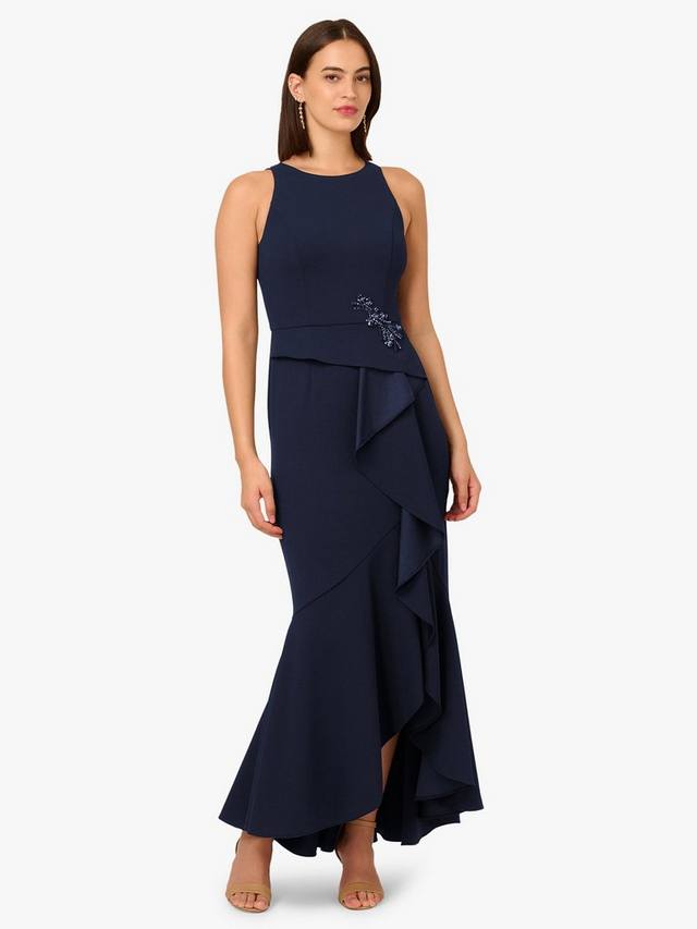 Платье с бисерными креповыми рюшами Adrianna Papell, Midnight
Платье с бисерными креповыми рюшами Adrianna Papell, Midnight