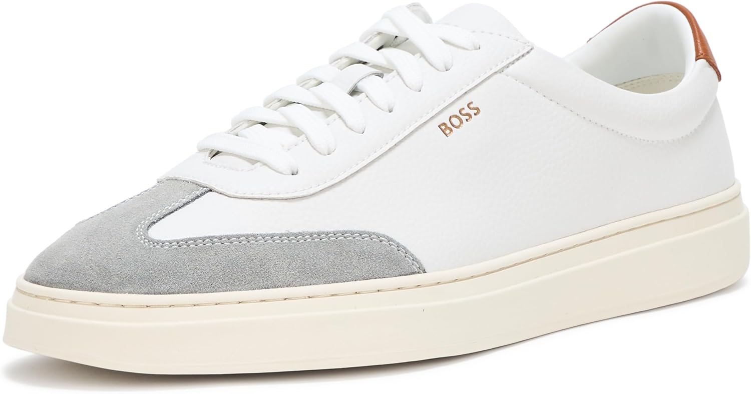 BOSS Мужские кроссовки Kieran из гладкой кожи, White Marshmallow
BOSS Мужские кроссовки Kieran из гладкой кожи, White Marshmallow