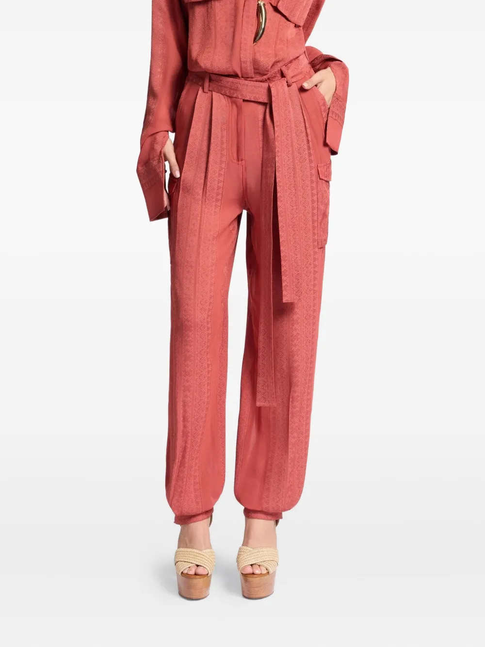 Брюки с поясом и накладными карманами Elie Saab, розовый
Брюки с поясом и накладными карманами Elie Saab, розовый