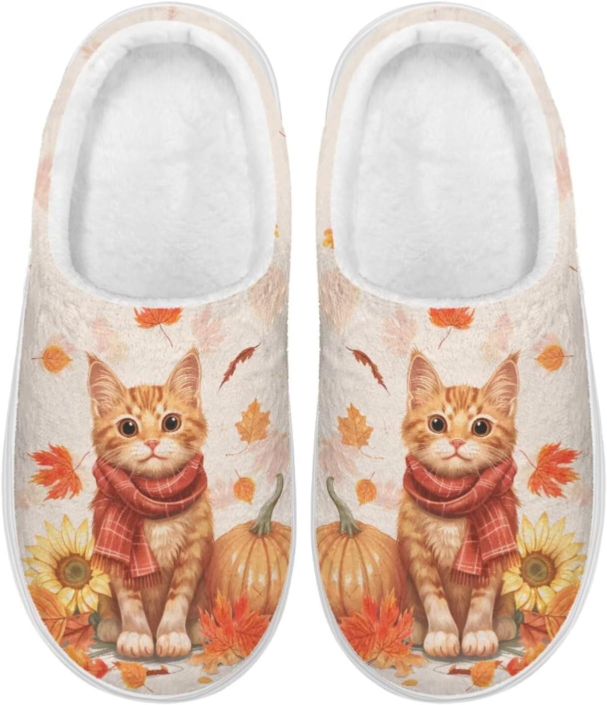 Домашние тапочки из пенной мемори-пены Pynewomyt для женщин и мужчин, осенние тапочки для дома и отеля, с закрытым носком, для спальни, для использования в помещении, Fall Sunflower Pumpkin Cat
Домашние тапочки из пенной мемори-пены Pynewomyt для женщин и мужчин, осенние тапочки для дома и отеля, с закрытым носком, для спальни, для использования в помещении, Fall Sunflower Pumpkin Cat