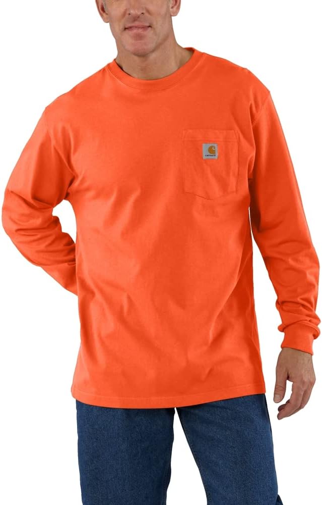 Carhartt мужская рабочая футболка с карманом и длинным рукавом, Brite Orange, Оранжевый, Carhartt мужская рабочая футболка с карманом и длинным рукавом, Brite Orange
Carhartt мужская рабочая футболка с карманом и длинным рукавом, Brite Orange, Оранжевый, Carhartt мужская рабочая футболка с карманом и длинным рукавом, Brite Orange