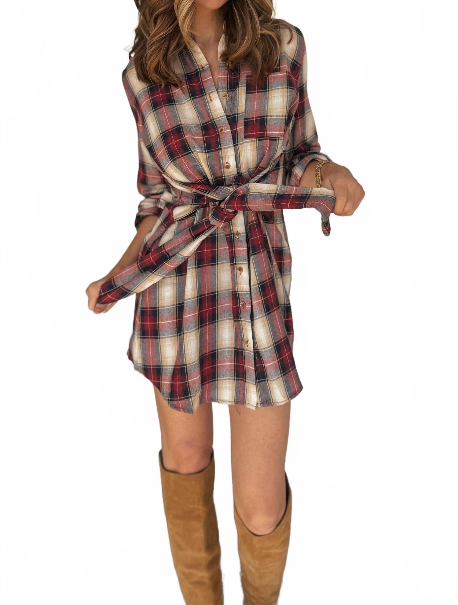 Платье с запахом в клетку красно-бежевое Peace Love Line
Платье с запахом в клетку красно-бежевое Peace Love Line