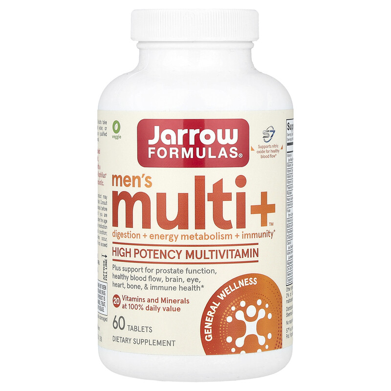 Jarrow Formulas, Men's Multi+, мультивитамины для мужчин, 60 таблеток
Jarrow Formulas, Men's Multi+, мультивитамины для мужчин, 60 таблеток