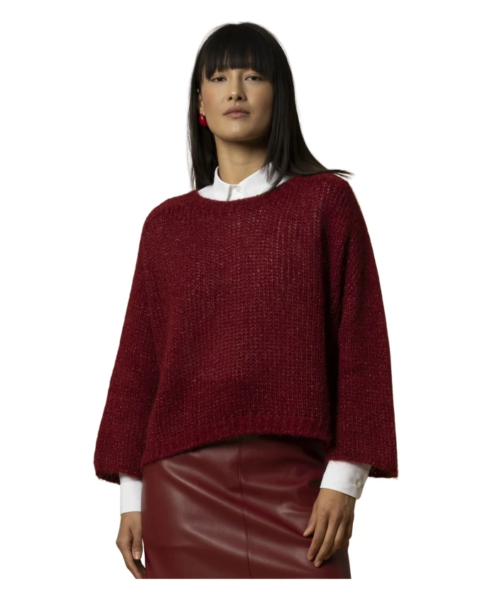 Расклешенный вязаный свитер с ребристыми манжетами Kocca, красный
Расклешенный вязаный свитер с ребристыми манжетами Kocca, красный