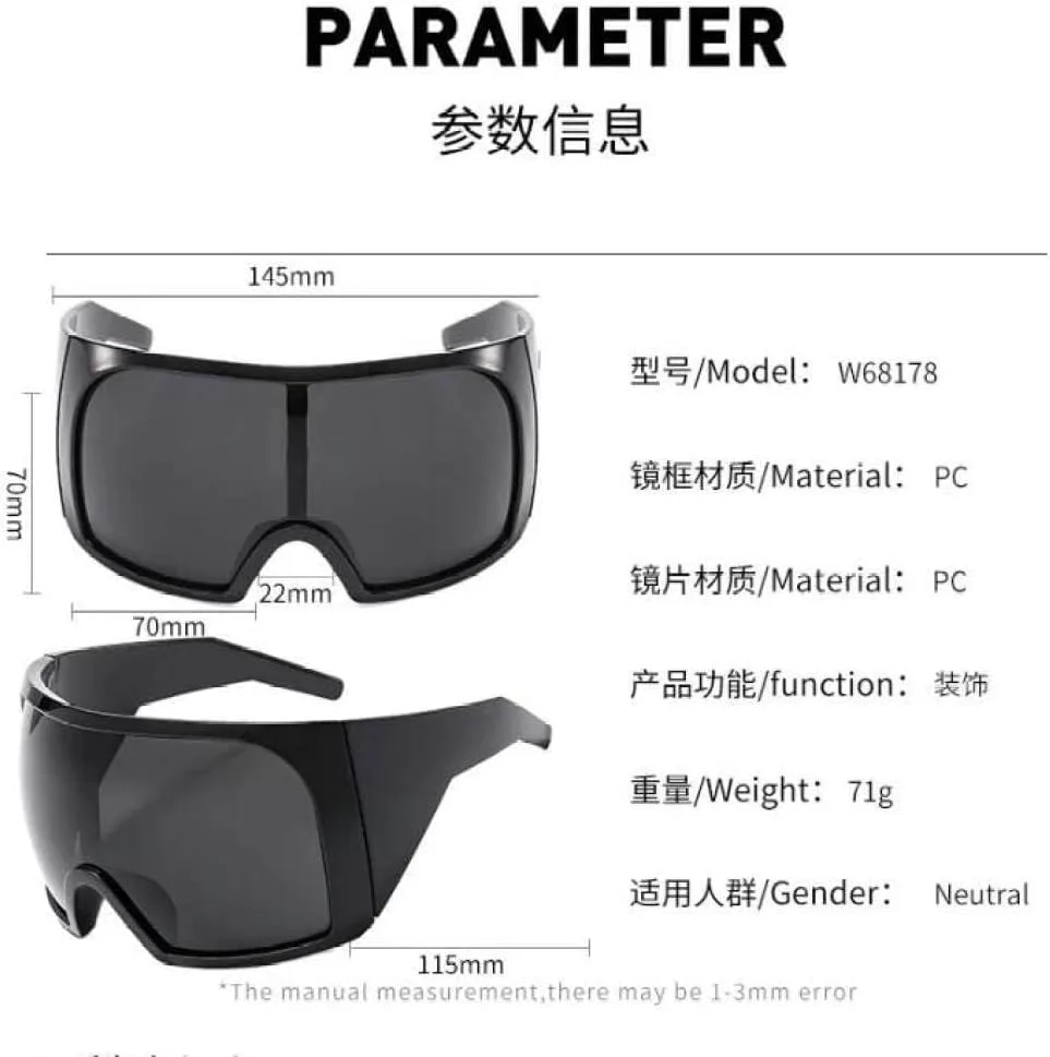 Большие солнцезащитные очки в стиле панк, цельные, для женщин и мужчин, винтажные, роскошные, спортивные, для улицы, защита от УФ-излучения UV400 LXLHWN, C2
Большие солнцезащитные очки в стиле панк, цельные, для женщин и мужчин, винтажные, роскошные, спортивные, для улицы, защита от УФ-излучения UV400 LXLHWN, C2