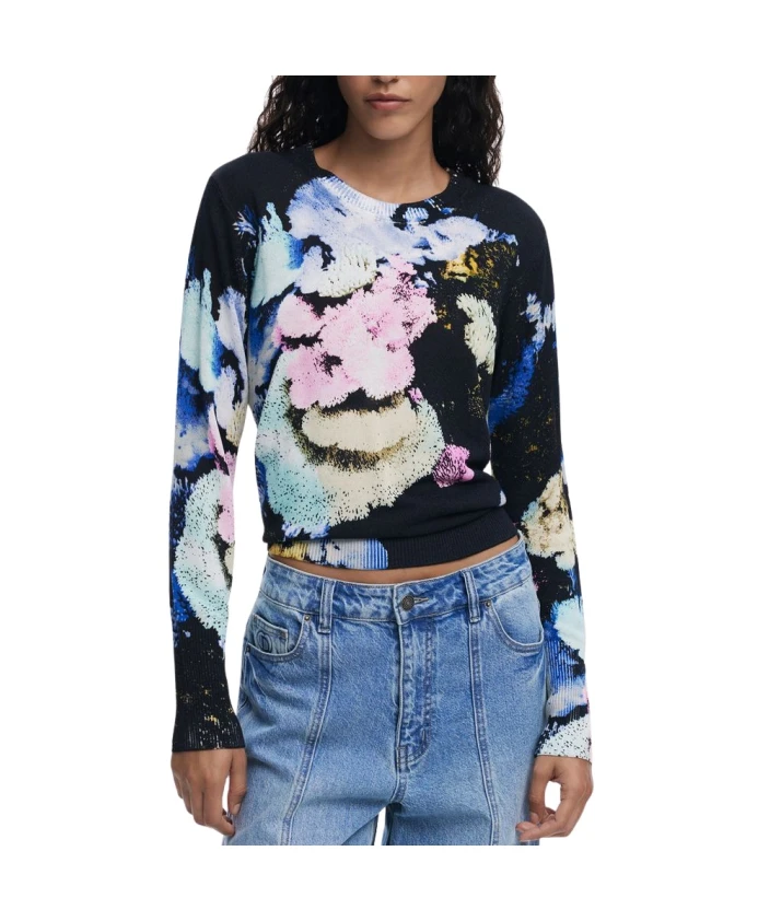 Черный льняной женский свитер Desigual, мультиколор
Черный льняной женский свитер Desigual, мультиколор