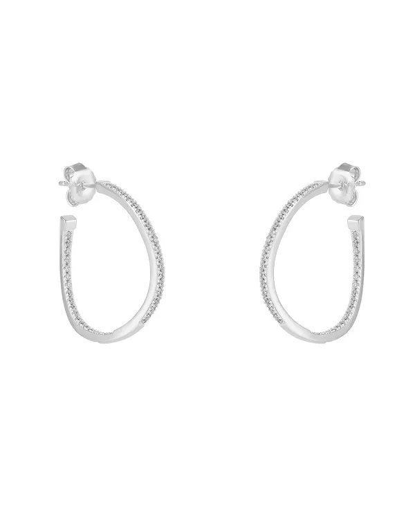 Большие волнистые серьги-кольца из стерлингового серебра с внутренними драгоценными камнями Spero London, silver
Большие волнистые серьги-кольца из стерлингового серебра с внутренними драгоценными камнями Spero London, silver