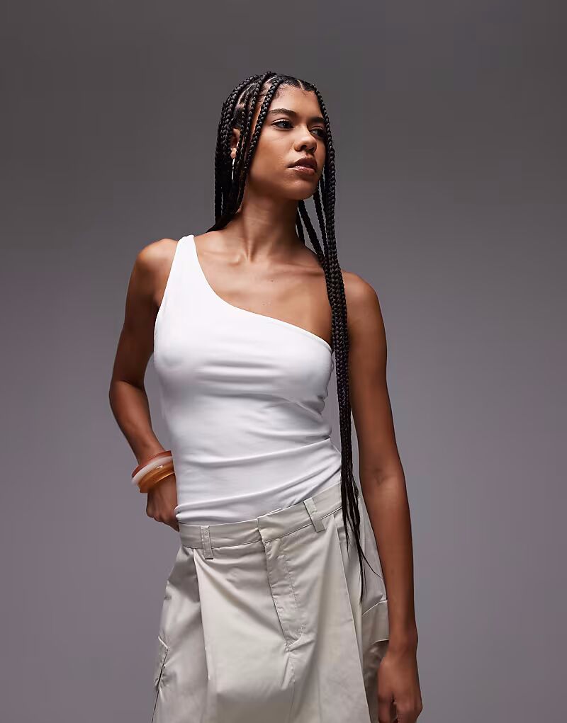 Топ Topshop премиум-класса на одно плечо белого цвета
Топ Topshop премиум-класса на одно плечо белого цвета