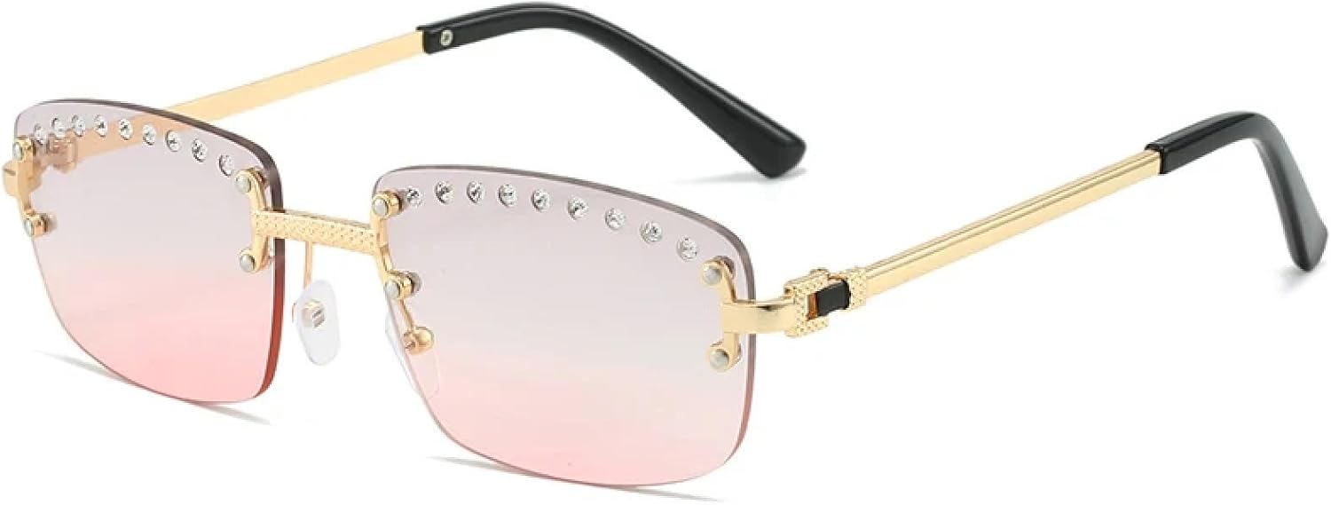 Модные солнцезащитные очки без оправы с имитацией бриллиантов для женщин и мужчин, в винтажном стиле, роскошные, для активного отдыха и путешествий, защита от УФ-излучения UV400 TKKTLLT, Gold Gray Pink
Модные солнцезащитные очки без оправы с имитацией бриллиантов для женщин и мужчин, в винтажном стиле, роскошные, для активного отдыха и путешествий, защита от УФ-излучения UV400 TKKTLLT, Gold Gray Pink
