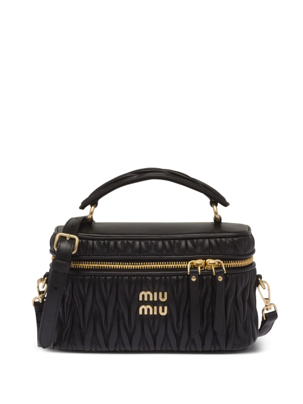 Стеганая мини-сумка MIU MIU, черный 
Стеганая мини-сумка MIU MIU, черный