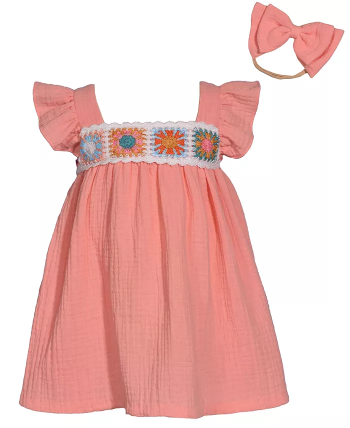 Платье кружевное Baby Girls Crochet Float Dress Bonnie Baby
Платье кружевное Baby Girls Crochet Float Dress Bonnie Baby