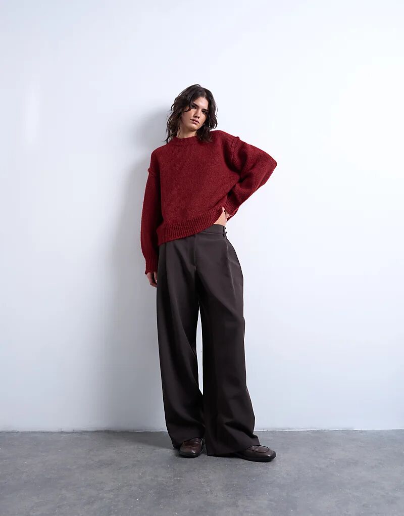 Вязаный джемпер Topshop из шерстяной смеси с пушистым открытым швом красного цвета
Вязаный джемпер Topshop из шерстяной смеси с пушистым открытым швом красного цвета