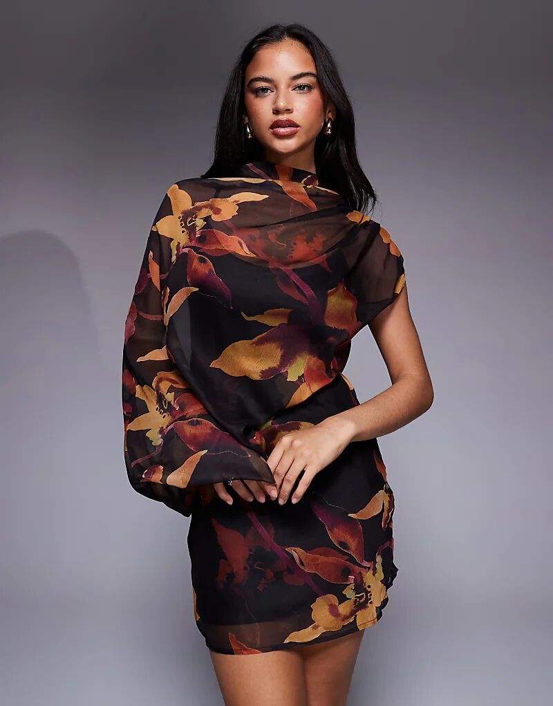 Платье мини ASOS DESIGN с высоким воротом, драпировкой и асимметричным кроем, с вырезом, с темным абстрактным цветочным принтом
Платье мини ASOS DESIGN с высоким воротом, драпировкой и асимметричным кроем, с вырезом, с темным абстрактным цветочным принтом