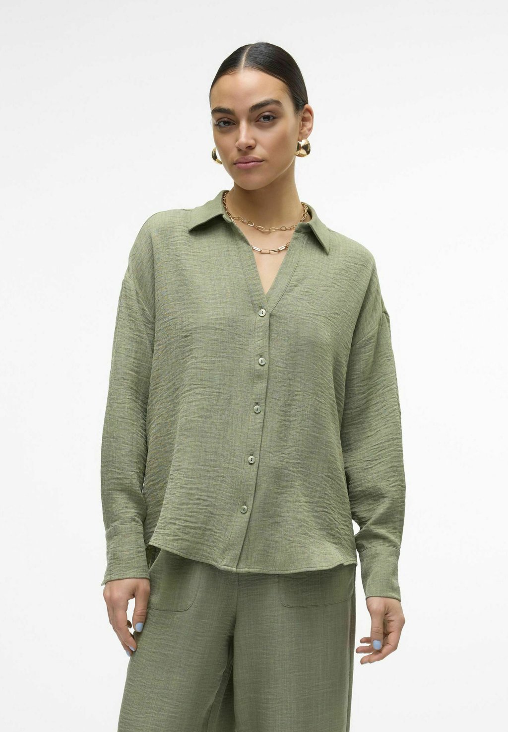Блузка на пуговицах VMMELANEY Vero Moda, зеленый
Блузка на пуговицах VMMELANEY Vero Moda, зеленый
