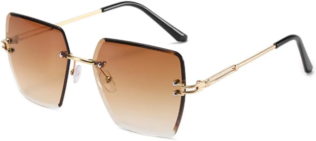 Солнцезащитные очки с защитой от УФ-излучения UV400 | Металлическая без оправа, градиентный цвет | Для женщин и мужчин, для занятий спортом на открытом воздухе и вождения DSVIGF, Gold-brown
Солнцезащитные очки с защитой от УФ-излучения UV400 | Металлическая без оправа, градиентный цвет | Для женщин и мужчин, для занятий спортом на открытом воздухе и вождения DSVIGF, Gold-brown