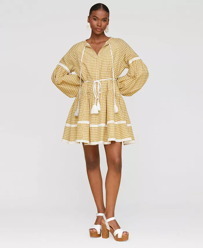 Женское мини-платье в стиле прерии с разрезом на горловине и принтом "лимон" из хлопка Avec Les Filles, желтый
Женское мини-платье в стиле прерии с разрезом на горловине и принтом "лимон" из хлопка Avec Les Filles, желтый