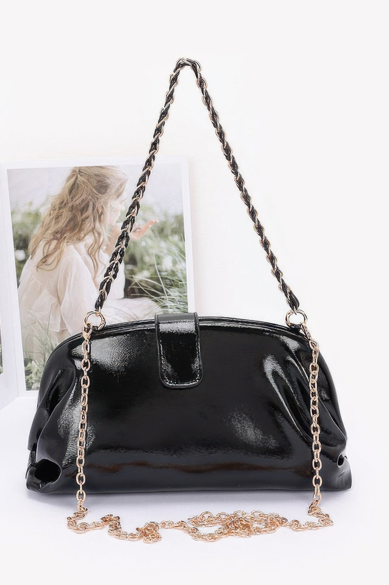 Эмалевая рамочная сумка через плечо FASHNZFAB, черный
Эмалевая рамочная сумка через плечо FASHNZFAB, черный